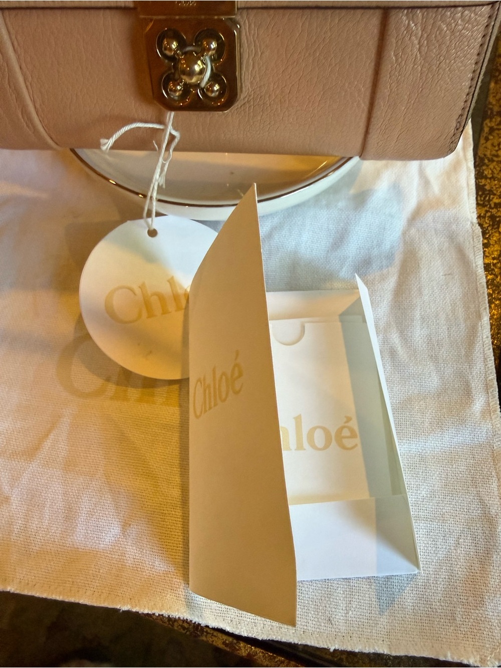 Authentic Chloé Elsie Leather Long Continental Wallet Cream/ Pink - Picture 17 of 17